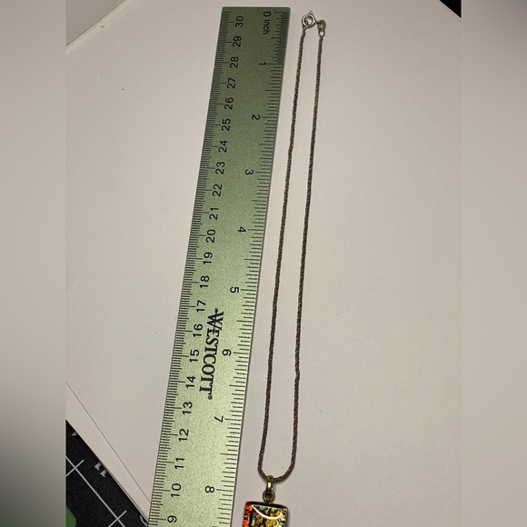 Murano Glass Pendant Necklace 925 Italy Sterling silver chain signed vintage - Picture 11 of 15